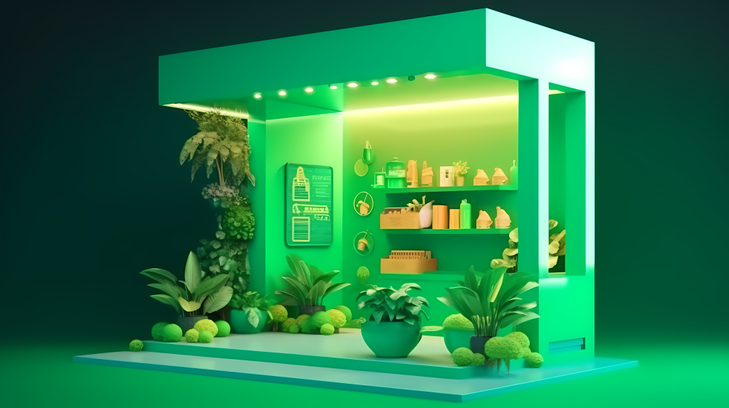 清新明亮的三维电子商务展台