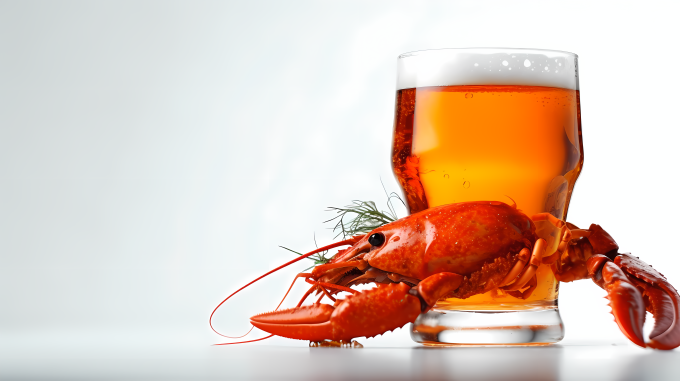 夏日美食啤酒与小龙虾摄影