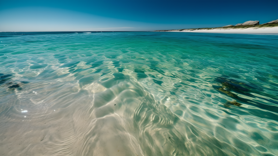 北海夏日海滩透明清澈高清图