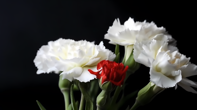 母亲节康乃馨花束白色背景摄影图片