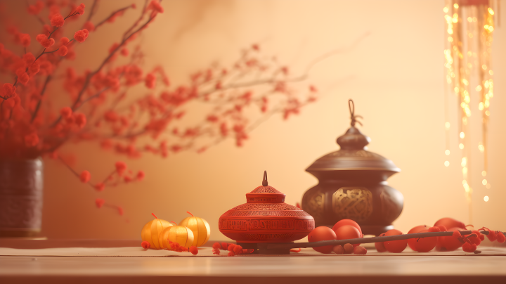 温馨明亮的中国春节高清图版权图片下载