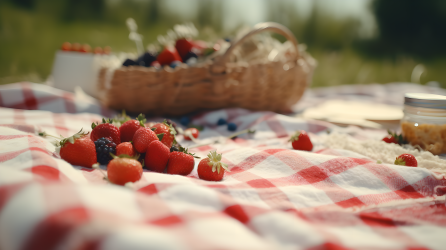 野餐美食草莓摄影图