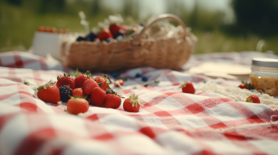 野餐美食草莓摄影图