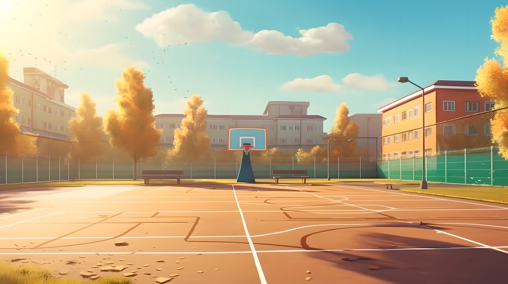 动漫风校园运动会操场图片