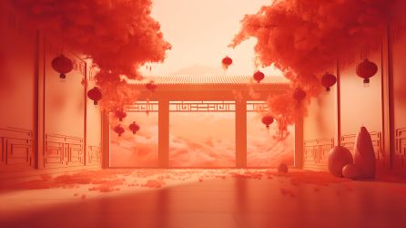 红色喜庆中国春节高清图
