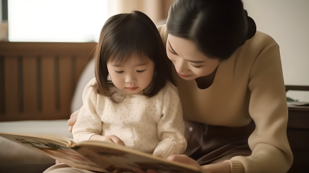 母子阅读幸福光影