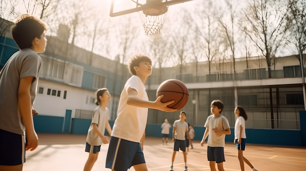 校园篮球比赛青春活力照片