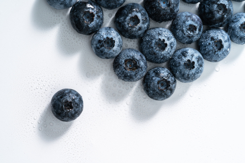 均匀分布的新鲜蓝莓高清图