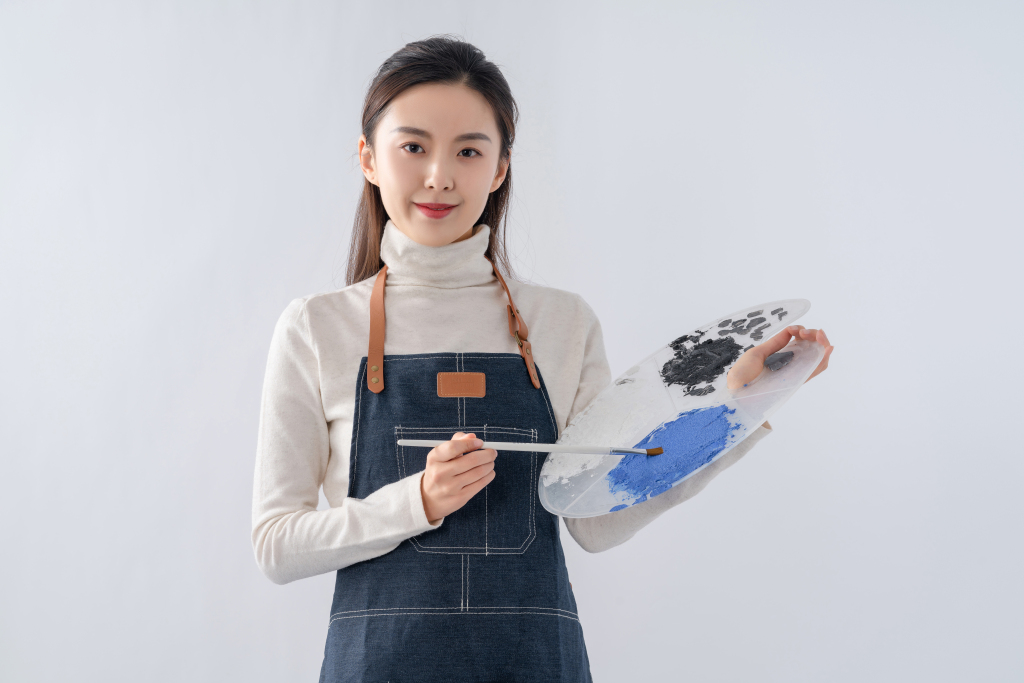 清新文艺美术绘画女孩高清图版权图片下载