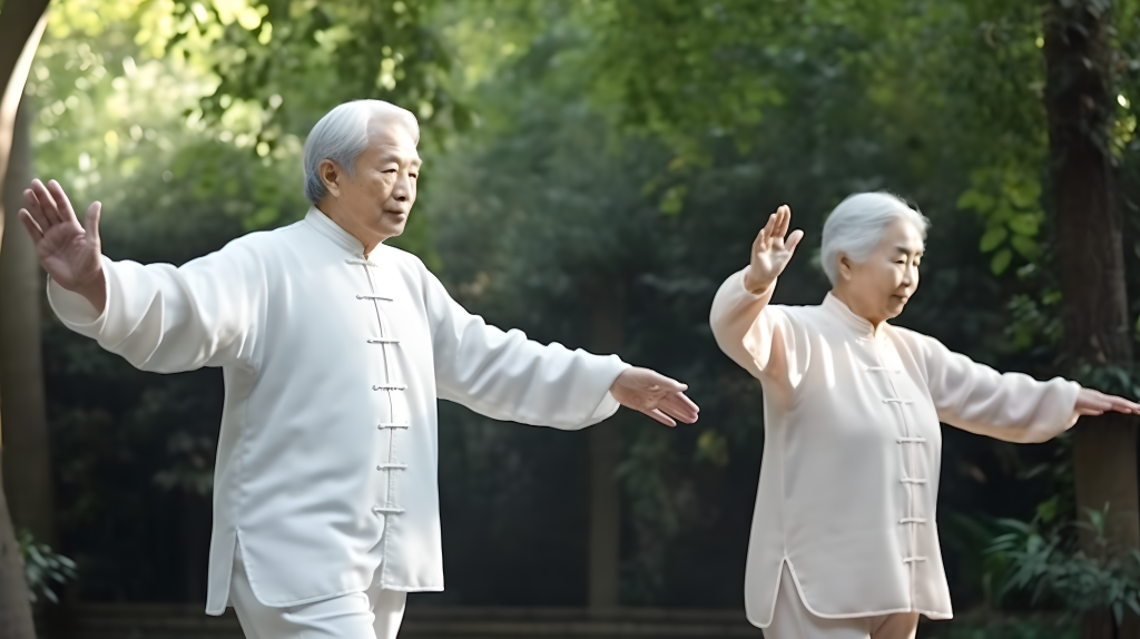 公园太极老人锻炼摄影图版权图片下载