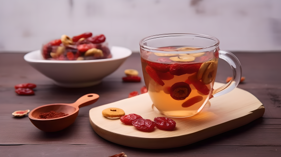 红枣枸杞茶真实图片摄影图