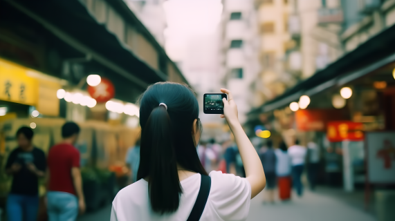 女孩城市旅游人文拍摄摄影图片