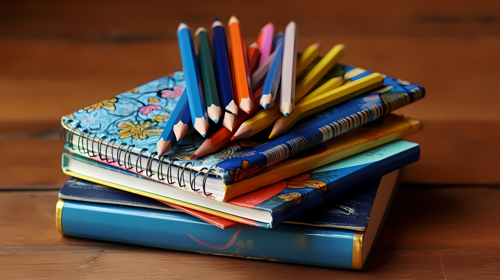 艺术语言与色彩纯度学生文具摄影图