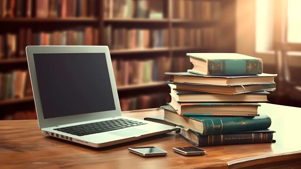 笔记本电脑图书摄影图片