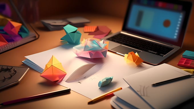 五彩缤纷的办公室摄影图