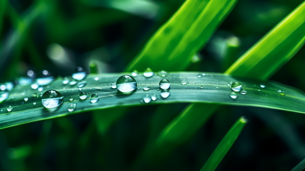 草叶上的露珠摄影图版权图片下载