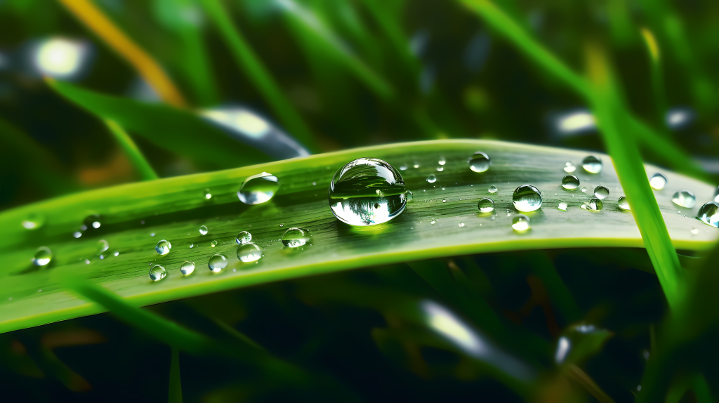 绿叶上的露珠摄影图版权图片下载