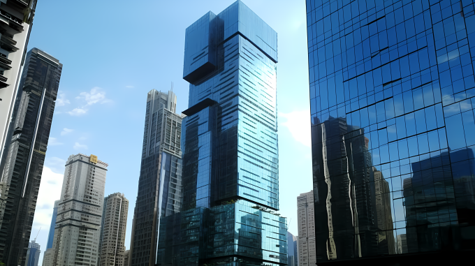 香港玻璃幕墙写字楼摄影图片