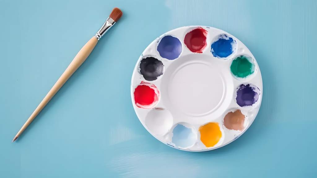 美术生绘画调色盘高清图版权图片下载