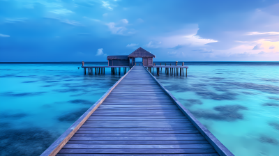 优美高贵的马尔代夫海景摄影图