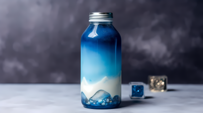 蓝色渐变水壶液体光感摄影图