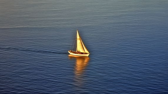 海上浪漫帆船摄影图