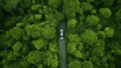 极简主义自然景观森林车行摄影图