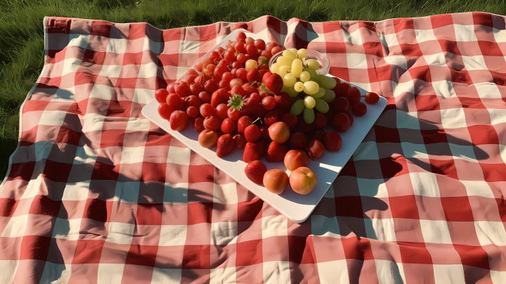 春天公园野餐水果派对高清图版权图片下载