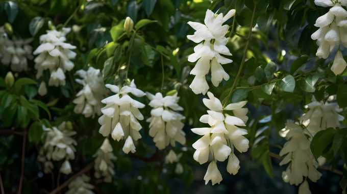 白花缅甸草艺式自然风光摄影图