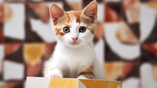 三色小猫摄影图