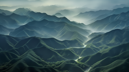 新疆张山山谷分层网格风景摄影图