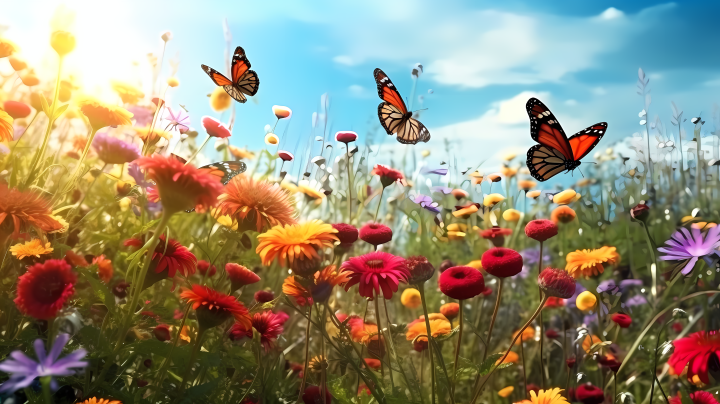 花园中美丽的蝴蝶摄影图版权图片下载