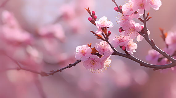 唯美粉色樱花摄影图