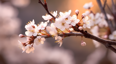 樱花盛开的柔焦摄影图