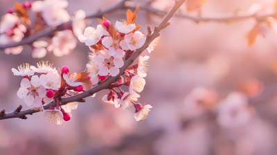 粉色樱花传统摄影图