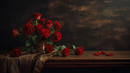 红玫瑰花摄影图