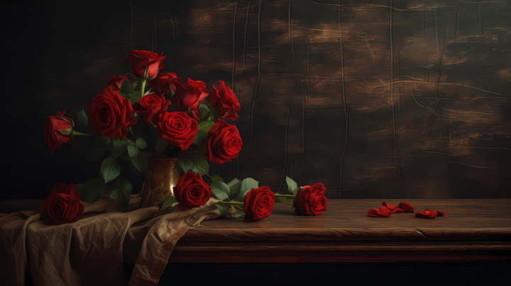 红玫瑰花摄影图版权图片下载