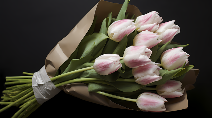 优雅郁金香花束摄影图