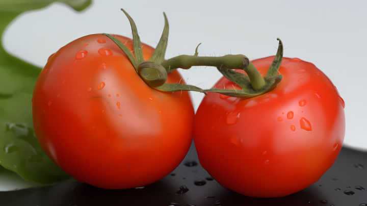 三个红彤彤的大番茄摄影图版权图片下载