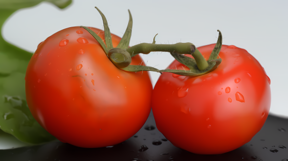 三个红彤彤的大番茄摄影图