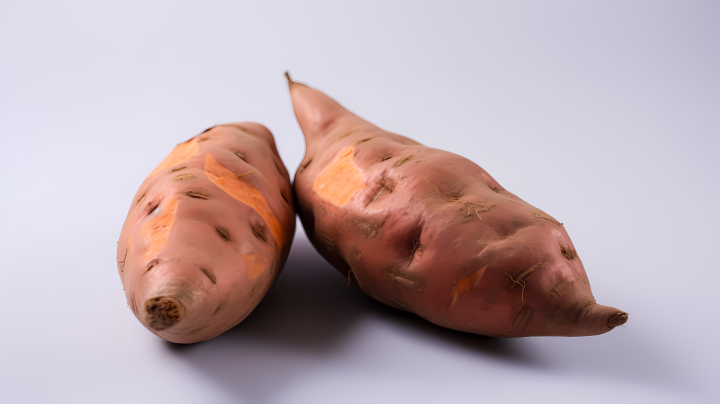 两个香甜可口的红薯美食摄影图版权图片下载