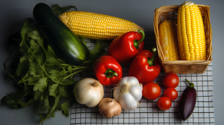 蔬菜篮中的东西方融合摄影图版权图片下载