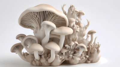 健康食品蔬菜白色野生蘑菇摄影图
