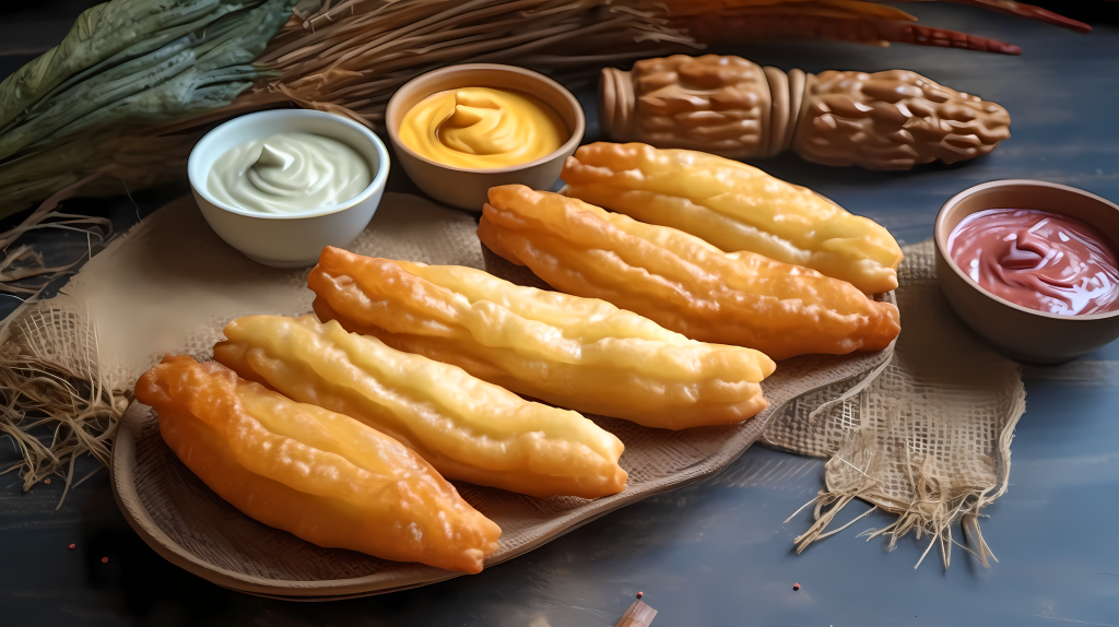 精致小麻花配酱油和小麦穗摄影图版权图片下载