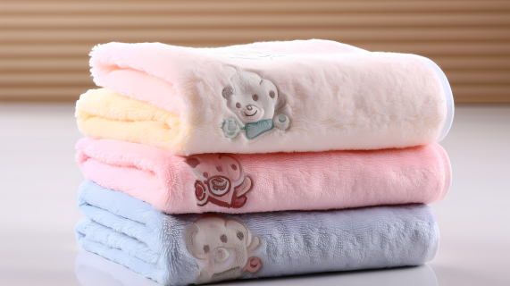 纯棉婴儿毛巾手巾摄影图片