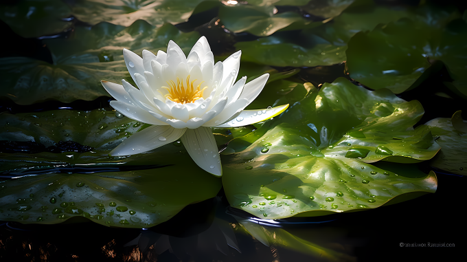北南朝莲花水中图摄影