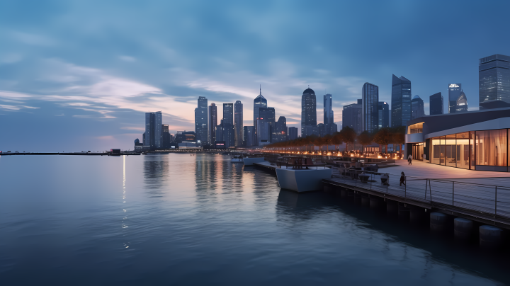 海边夜景风景摄影图版权图片下载