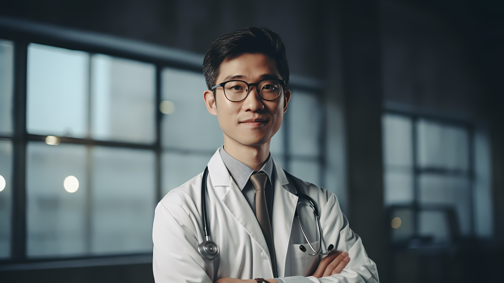 年轻医生实验室风格照片