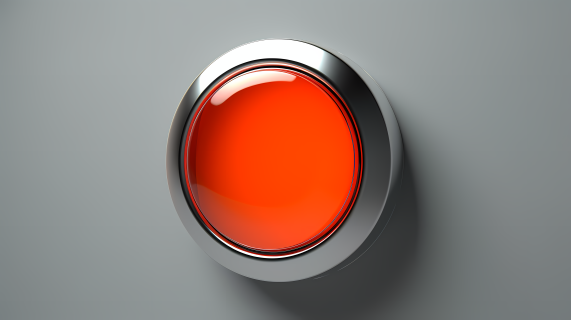 橙红色按钮银色背景摄影图片