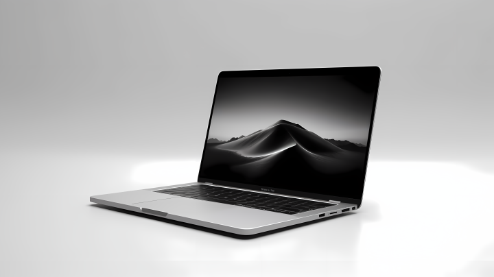 苹果风格铝制笔记本电脑摄影版权图片下载